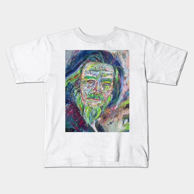 ALAN WATTS oil portrait Kids T-Shirt by lautir